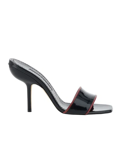 Manolo Blahnik Square-headed High-heeled Sandals In Black