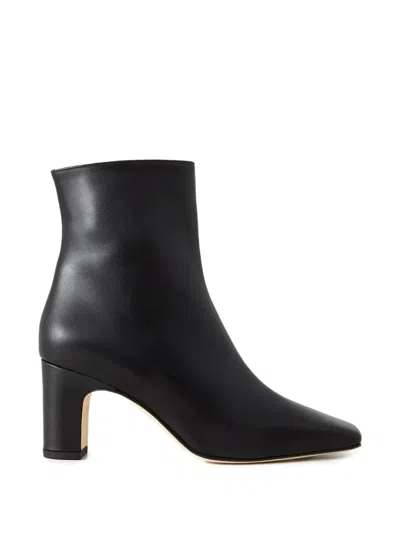 Manolo Blahnik Square-toe Side-zip Boots In Black