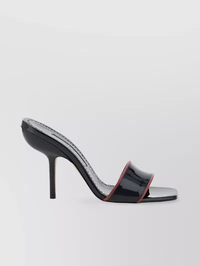 Manolo Blahnik Square Toe Stiletto Heel Sandals