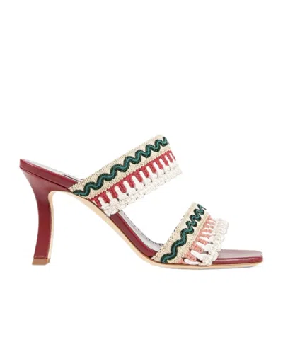 Manolo Blahnik Square-toed High-heeled Sandals In Multi