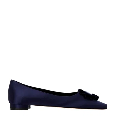 Manolo Blahnik Square-toed Ballet Flats In Blue