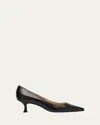 Manolo Blahnik Srila Leather Low Pumps In Blck0015