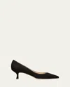 Manolo Blahnik Srila Suede Low-heel Pump In Black