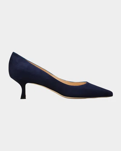 MANOLO BLAHNIK SRILA SUEDE LOW-HEEL PUMP