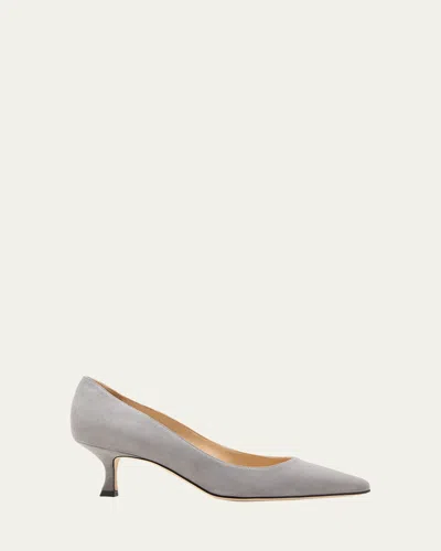 Manolo Blahnik Srila Suede Stiletto Pumps In Dark Gray