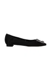 Manolo Blahnik Step On Ballet Shoes In Black