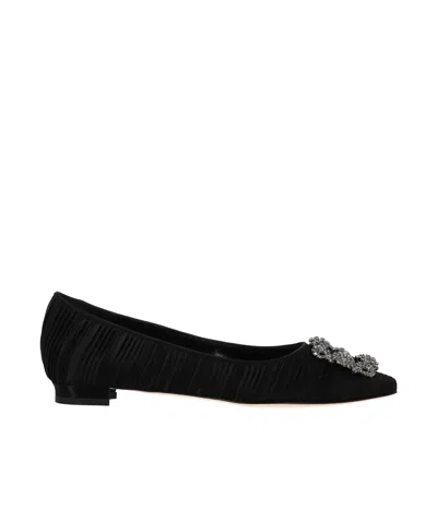 Manolo Blahnik Step On Ballet Shoes In Black