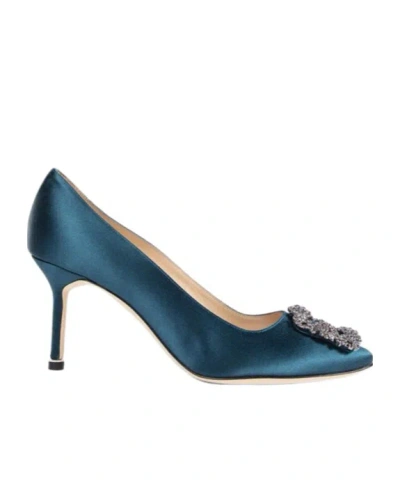 Manolo Blahnik Stiletto High Heels In Blue