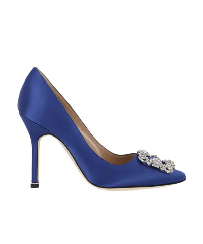 Manolo Blahnik Stiletto High Heels In Blue