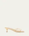 Manolo Blahnik Strappy Metallic Leather Slide Sandals In Gold