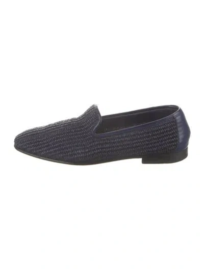 Pre-owned Manolo Blahnik Straw Espadrilles In Blue