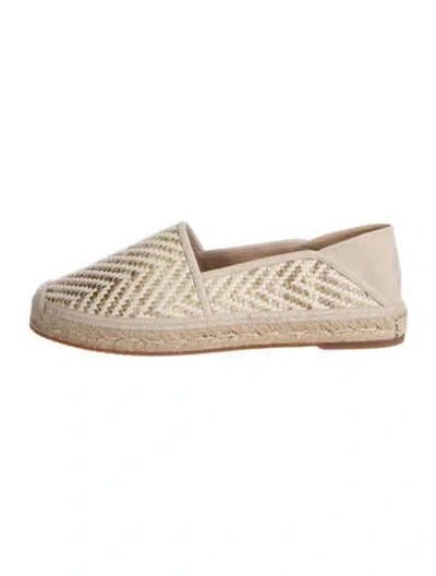 Pre-owned Manolo Blahnik Straw Patterned Espadrilles In Gold/metallic