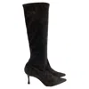 Manolo Blahnik Pamfilo 90 Stretch-suede Knee Boots In Grey