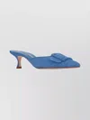 Manolo Blahnik Stylish Bow Kitten Heel Pumps In Blue