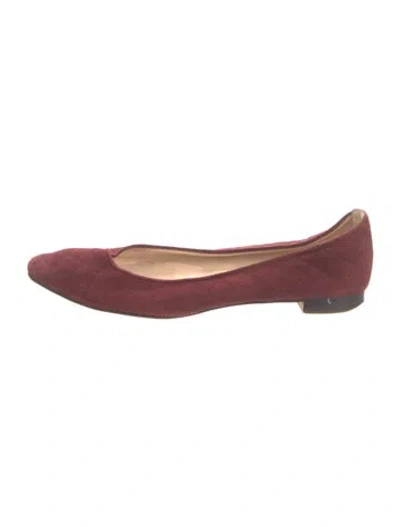 Pre-owned Manolo Blahnik Suede Ballet Flats In Brown