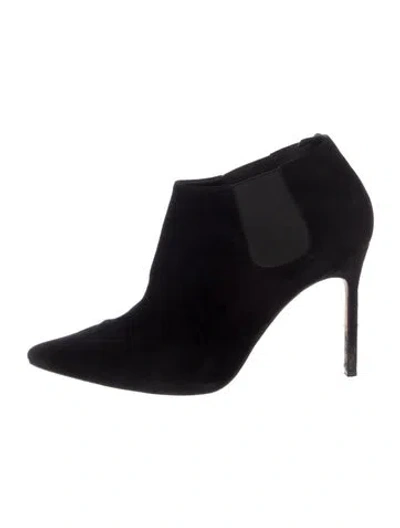 Pre-owned Manolo Blahnik Suede Boots In Black