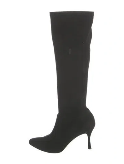Pre-owned Manolo Blahnik Suede Boots In Black