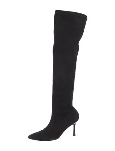 Pre-owned Manolo Blahnik Suede Boots In Black