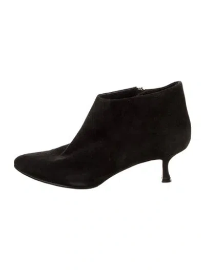 Pre-owned Manolo Blahnik Suede Boots In Black