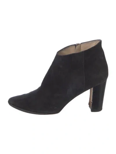 Pre-owned Manolo Blahnik Suede Boots In Black