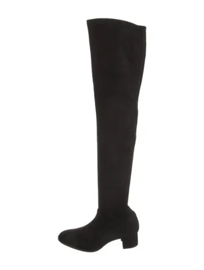 Pre-owned Manolo Blahnik Suede Boots In Black