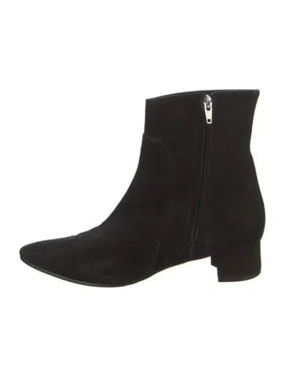 Pre-owned Manolo Blahnik Suede Boots In Black