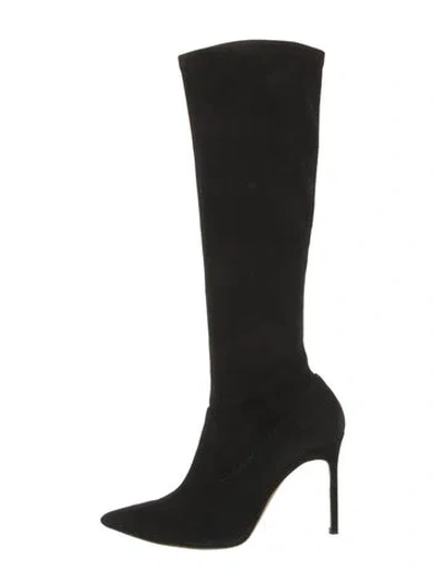 Pre-owned Manolo Blahnik Suede Boots In Black
