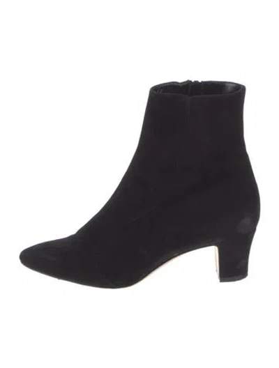 Pre-owned Manolo Blahnik Suede Boots In Black