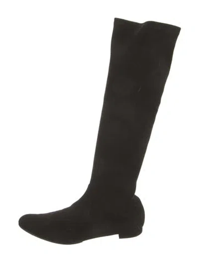 Pre-owned Manolo Blahnik Suede Boots In Black