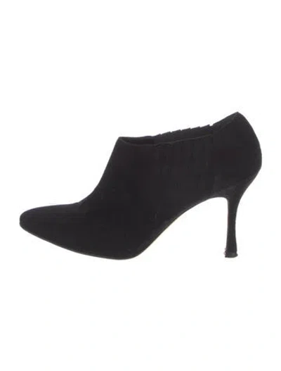 Pre-owned Manolo Blahnik Suede Boots In Black