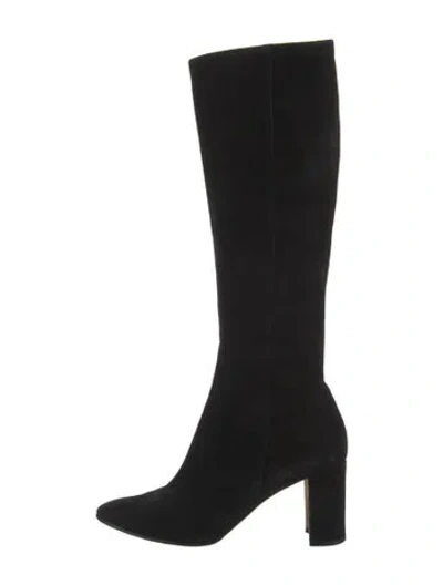 Pre-owned Manolo Blahnik Suede Boots In Black