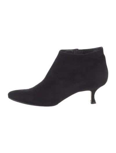 Pre-owned Manolo Blahnik Suede Boots In Black