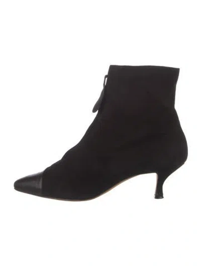 Pre-owned Manolo Blahnik Suede Boots In Black