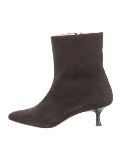 Pre-owned Manolo Blahnik Suede Boots In Black