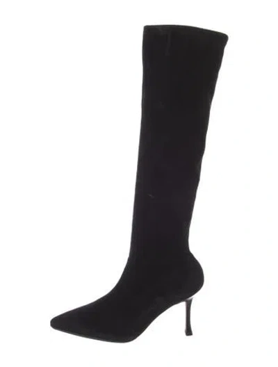 Pre-owned Manolo Blahnik Suede Boots In Black