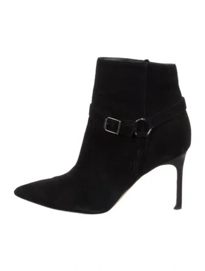 Pre-owned Manolo Blahnik Suede Boots In Black