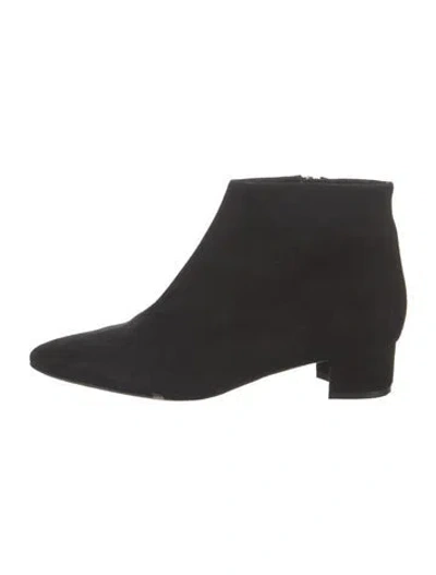 Pre-owned Manolo Blahnik Suede Boots In Black
