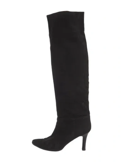 Pre-owned Manolo Blahnik Suede Boots In Black