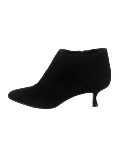 Pre-owned Manolo Blahnik Suede Boots In Black