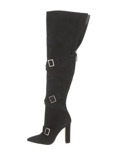 Pre-owned Manolo Blahnik Suede Boots In Black