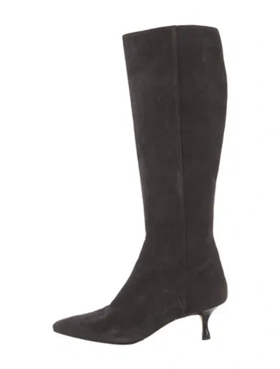 Pre-owned Manolo Blahnik Suede Boots In Black