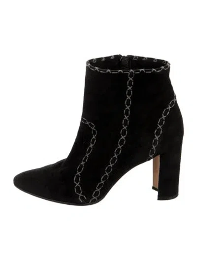 Pre-owned Manolo Blahnik Suede Boots In Black
