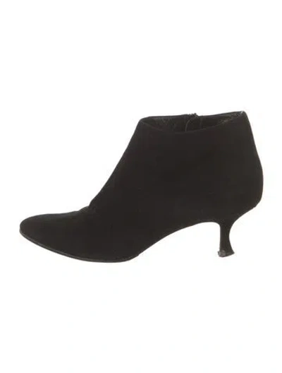Pre-owned Manolo Blahnik Suede Boots In Black