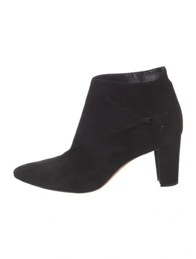 Pre-owned Manolo Blahnik Suede Boots In Black