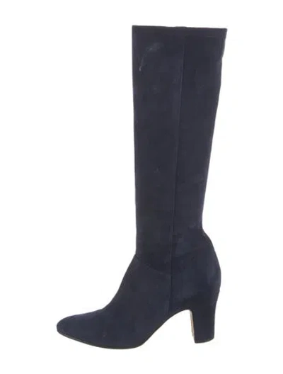 Pre-owned Manolo Blahnik Suede Boots In Blue