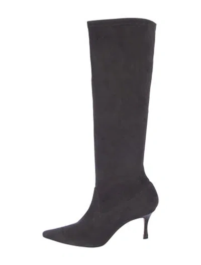 Pre-owned Manolo Blahnik Suede Boots In Blue