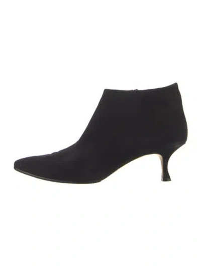 Pre-owned Manolo Blahnik Suede Boots In Blue