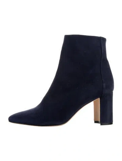 Pre-owned Manolo Blahnik Suede Boots In Blue