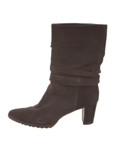 Pre-owned Manolo Blahnik Suede Boots In Brown