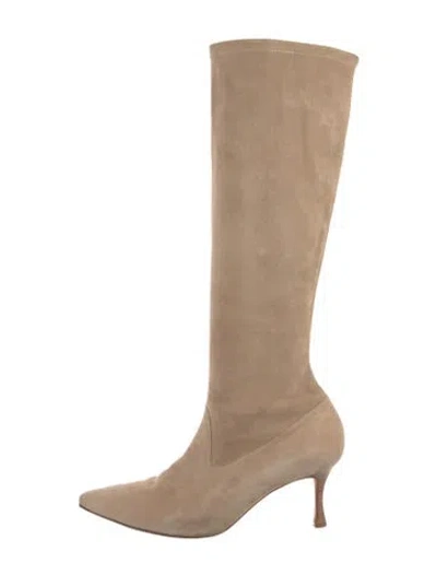 Pre-owned Manolo Blahnik Suede Boots In Brown